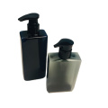 Dark gray quadrate and square bottle for shampoo and hair conditioner 300ml 400ml